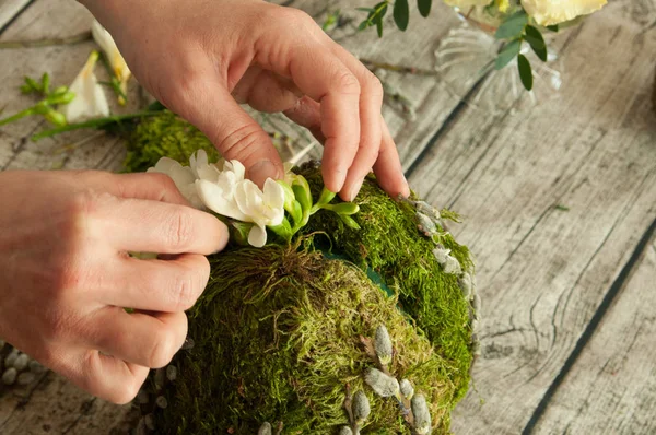 stock image florist at work