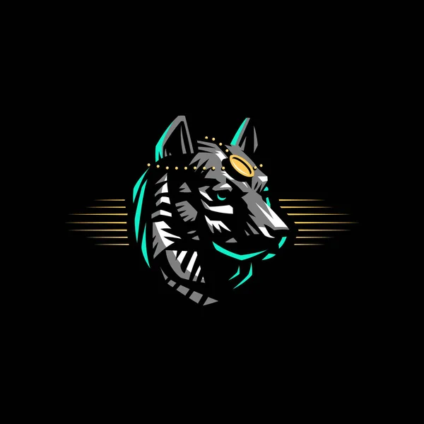 Cabeza de perro o lobo — Vector de stock