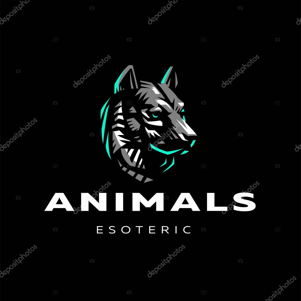 A stylized image of the head of a dog or wolf. Vector illustration.