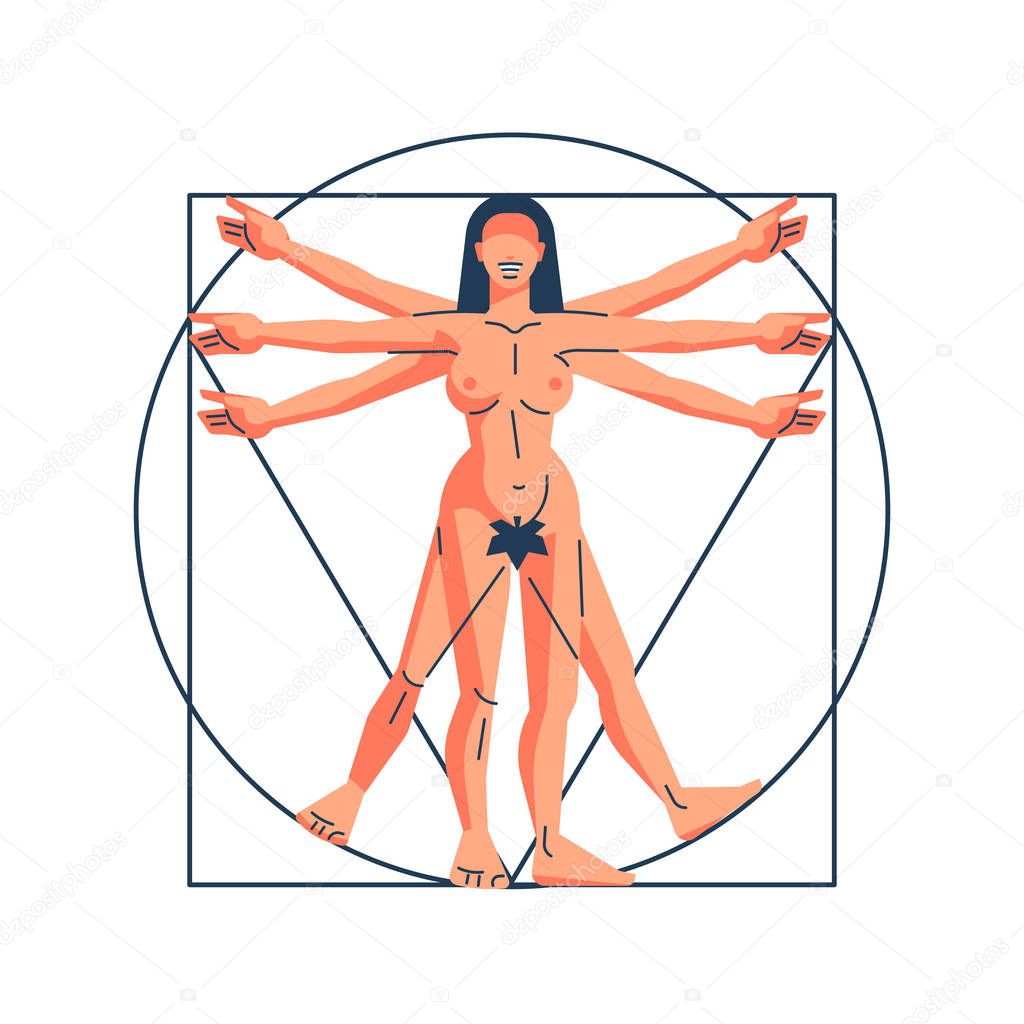 Stylized Vitruvian woman