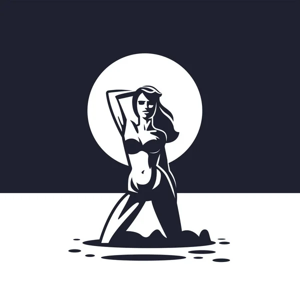 Silhouette d'une femme en maillot de bain — Image vectorielle