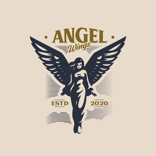 Žena anděl s křídly vzlétne — Stockový vektor