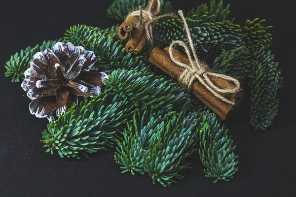 Instalação de arte close-up para Ano Novo ou Natal de abeto — Fotografia de Stock