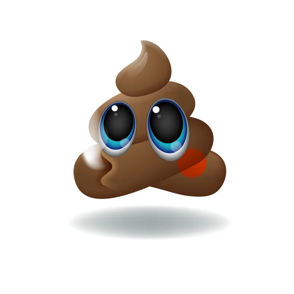 Pile of Poo emoji, shit icon, smiling face with big eyes, symbol — Stock Vector