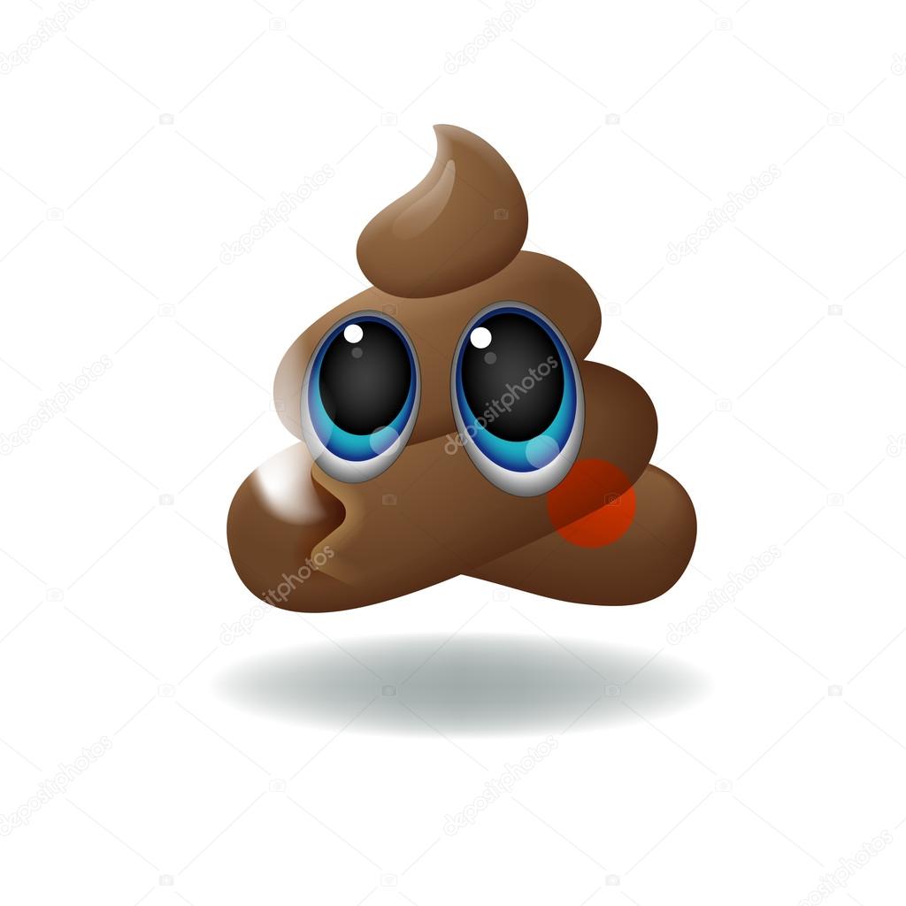 Pile of Poo emoji, shit icon, smiling face with big eyes, symbol