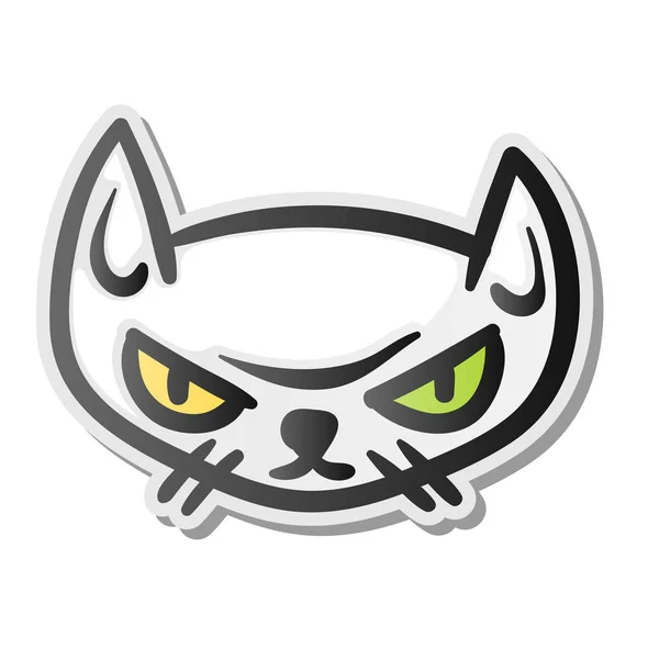 Raiva rabugento gato emoji rosto — Vetor de Stock