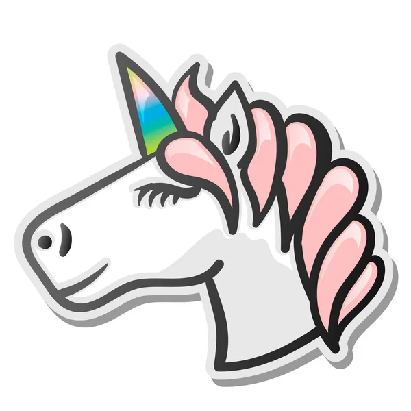 Stiker emoji Unicorn - Stok Vektor