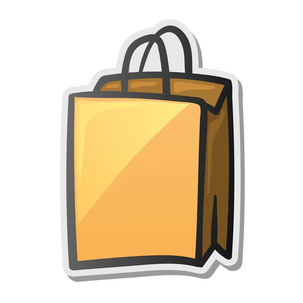 Αυτοκόλλητο εικονίδιο τσάντα για ψώνια — Διανυσματικό Αρχείο