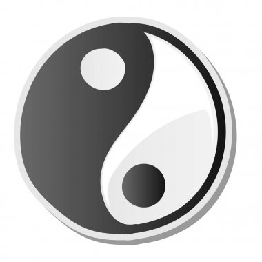 Yin yang sembolü uyum ve denge çıkartma