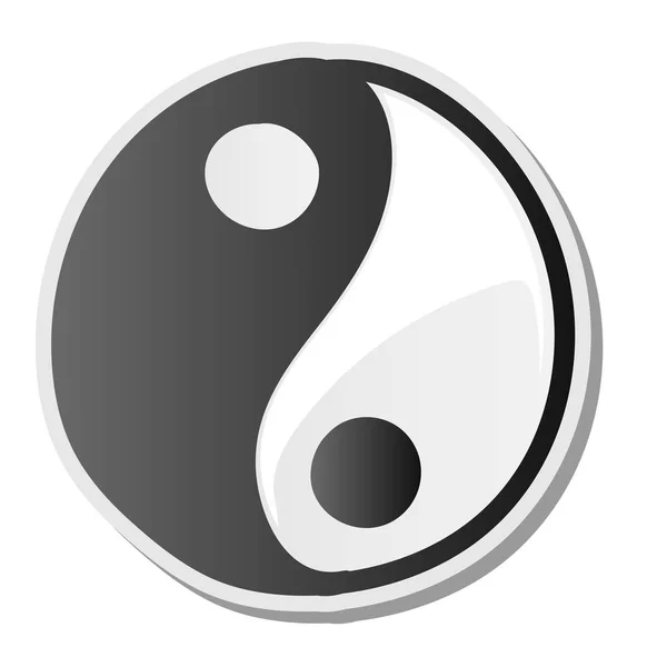 Yin yang symbol of harmony and balance sticker — Stock Vector