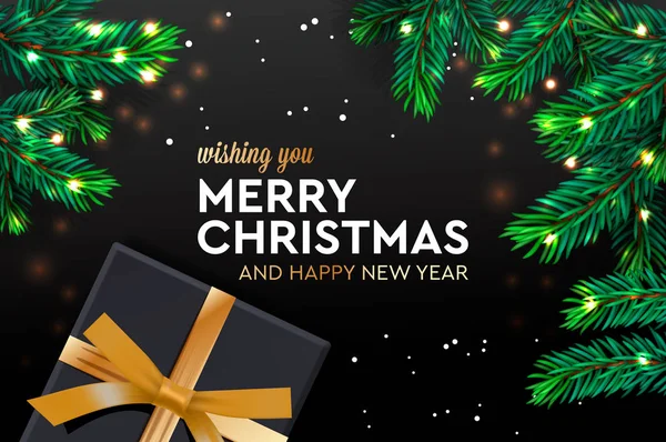 Feliz Natal Feliz Ano Novo Cartaz Natal Cartão Saudação Cabeçalho — Vetor de Stock