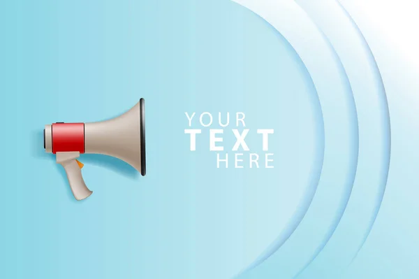 Megaphone white bubble for social media marketing concept. Place your text here. Vector announce for marketing. — ストックベクタ