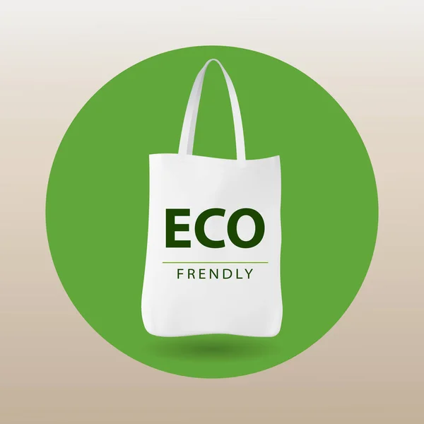 Saco Eco, Eco Friendly. Conceito de ecologia. Diga não a sacos de plástico, vetor Ilustração . —  Vetores de Stock