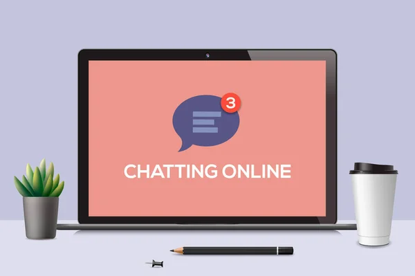 Chatting online, online chat icon, vector illustration. — Stock Vector