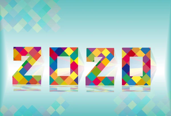 2020 Retângulo Multi Colorido Padrão Logotipo Moderno Ilustração Vetorial — Vetor de Stock