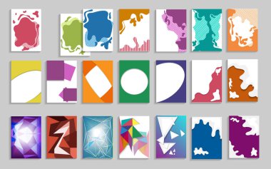 düz set A 4 şablon arka plan vektörü, sıvı, kağıt sanatı ve düşük polimerli şekil tasarımı, vektör illüstrasyonu. Kağıt üzerine metin ya da düz satış ekleyebilirsiniz.