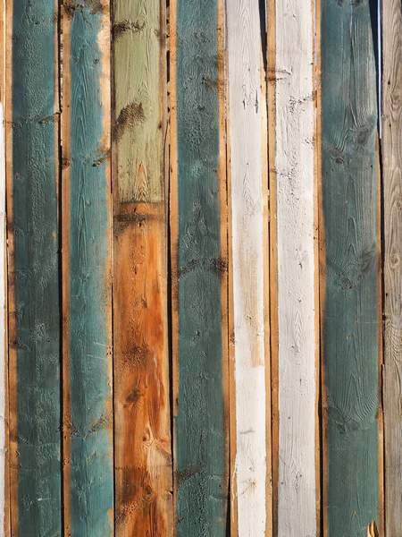 Painted fence background. Planked wooden texture flat lay photo design — Stock Photo, Image