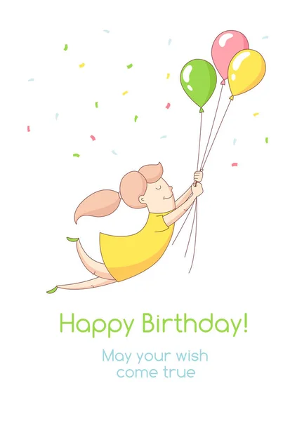 Vector ilustración Feliz cumpleaños fiesta tarjeta de felicitación invitatio — Archivo Imágenes Vectoriales