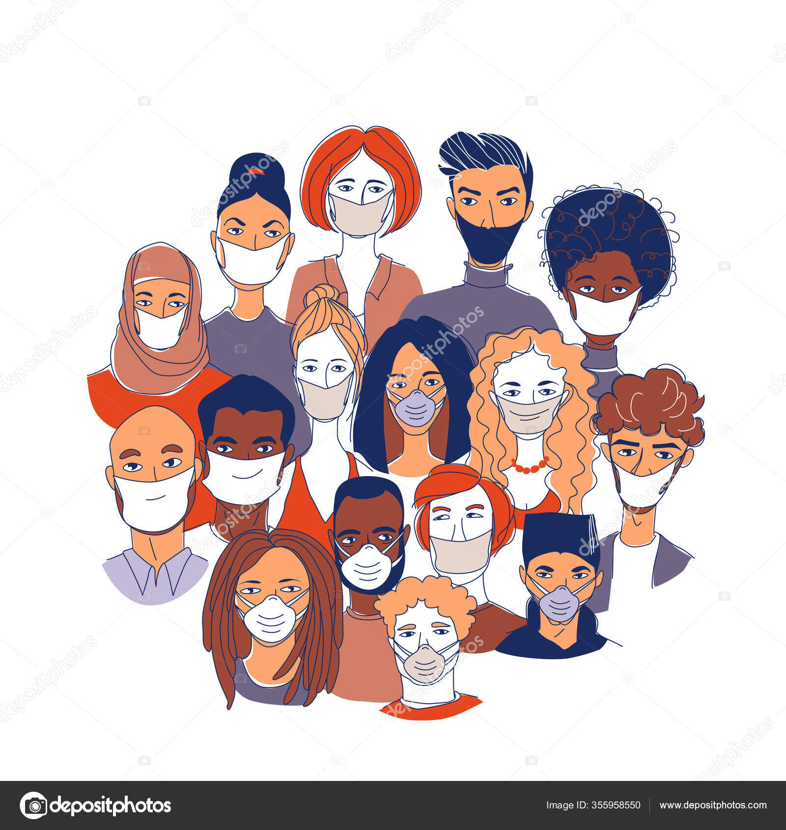 Adult Women Men Children Pattern Background Diverse Crowd Group People  Stock Vector Image by ©svsunny #355958550