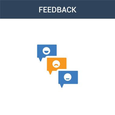 iki renkli geri bildirim konsepti vektör simgesi. 2 renk geribildirim vektör çizimi. Beyaz arkaplanda izole edilmiş mavi ve turuncu epinefrin simgesi.