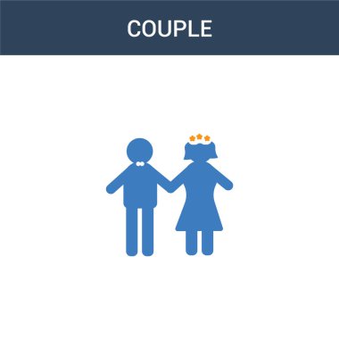 iki renkli çift konsept vektör ikonu. İki renkli çift vektör illüstrasyonu. Beyaz arkaplanda izole edilmiş mavi ve turuncu epinefrin simgesi.