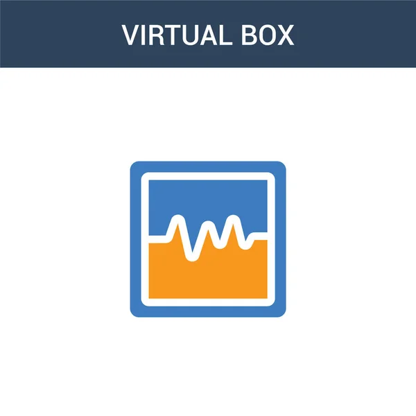 Ícone Vetorial Conceito Caixa Virtual Duas Cores Cores Ilustração Vetorial — Vetor de Stock