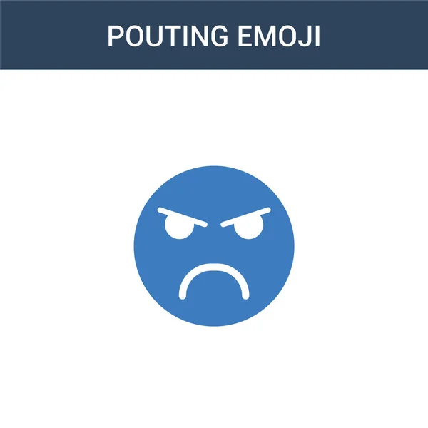 Дві Кольорові Піктограми Концепції Pouting Emoji Кольори Розташування Емодзі Векторні — стоковий вектор