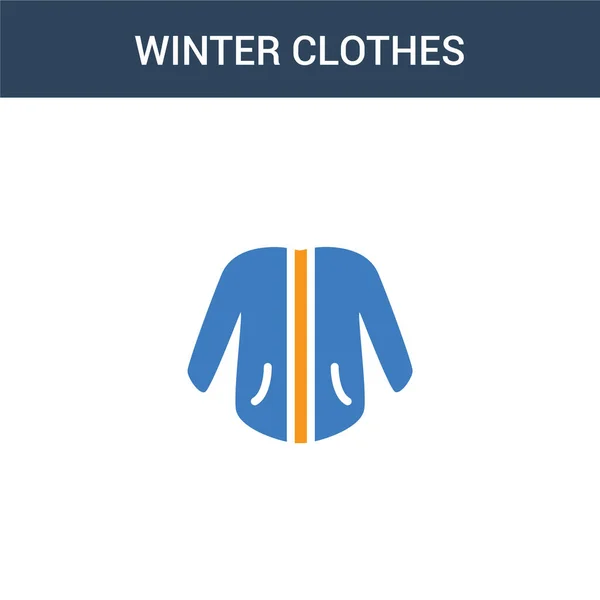 Два Кольори Концепції Зимового Одягу Векторний Значок Кольори Зимовий Одяг — стоковий вектор
