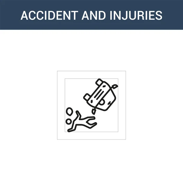 Zwei Farbige Unfall Und Verletzungskonzept Vektor Symbol Farbige Unfall Und — Stockvektor
