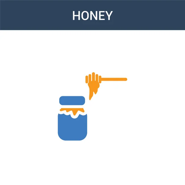 Dvě Barevné Honey Koncept Vektorové Ikony Barvy Medový Vektor Ilustrace — Stockový vektor