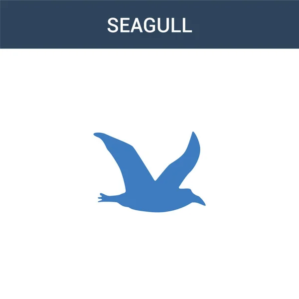 Icône Vectorielle Concept Seagull Deux Couleurs Illustration Vectorielle Mouette Couleurs — Image vectorielle