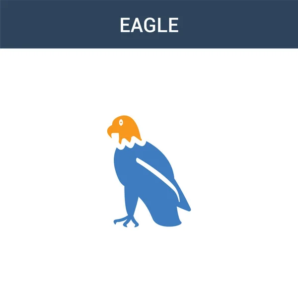 Zweifarbiges Adler Konzeptvektorsymbol Farbige Adler Vektorillustration Isoliertes Blaues Und Orangefarbenes — Stockvektor