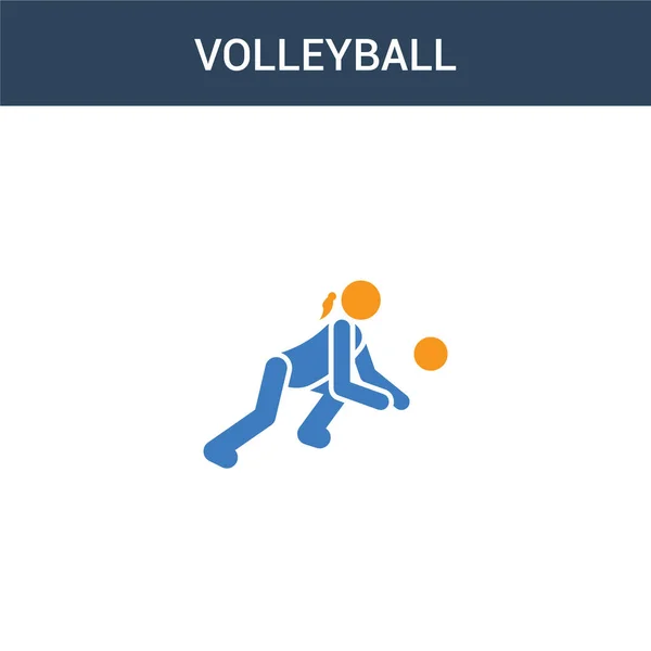 Dos Ícono Vector Concepto Voleibol Color Ilustración Vectores Voleibol Color — Vector de stock