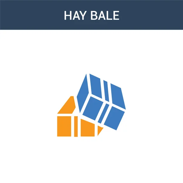 Två Färgade Hay Balkoncept Vektor Ikon Färg Hay Balen Vektor — Stock vektor