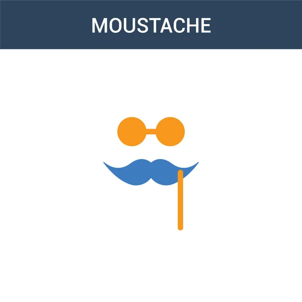 Zweifarbiges Vektor Symbol Für Das Moustache Konzept Farbige Abbildung Des — Stockvektor
