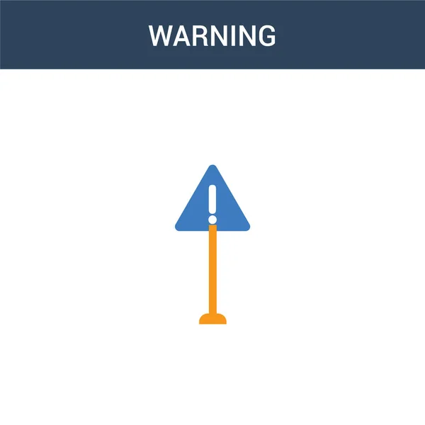 Two Colored Warning Concept Vector Icon Color Warning Vector Illustration — Stock Vector