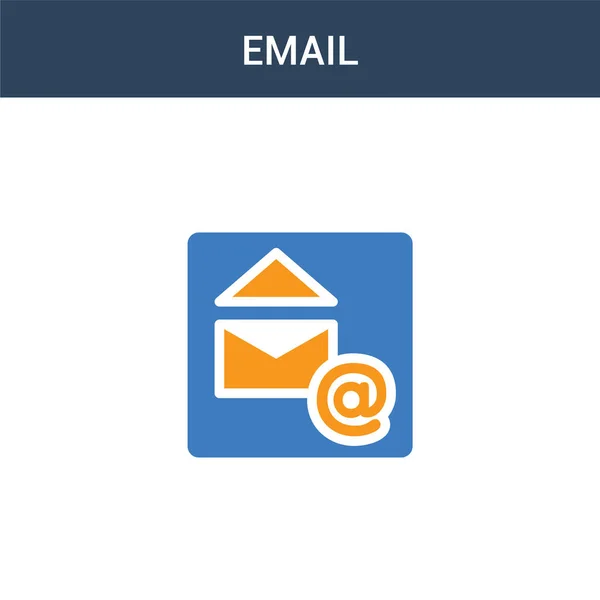 Zweifarbiges Mail Konzept Vektorsymbol Farbige Mail Vektor Illustration Isoliertes Blaues — Stockvektor