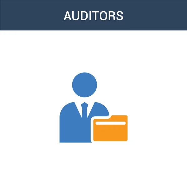 Zweifarbige Auditoren Konzept Vektor Symbol Farbige Auditoren Vektor Illustration Isoliertes — Stockvektor