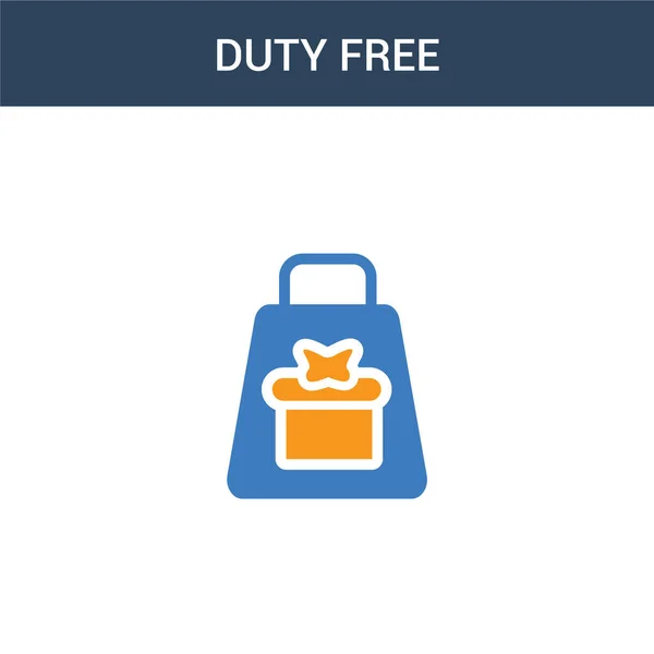 Due Colorati Duty Free Concetto Icona Vettoriale Illustrazione Vettoriale Duty — Vettoriale Stock