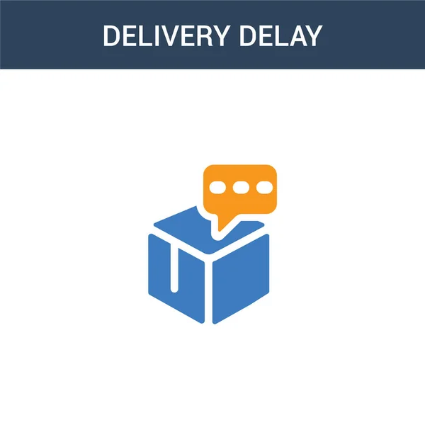 Zweifarbiges Delivery Delay Konzept Vektorsymbol Farbe Delivery Delay Vektor Illustration — Stockvektor