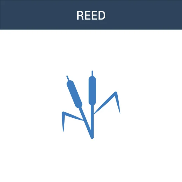 Dois Reed Conceito Vetor Ícone Colorido Cor Reed Ilustração Vetorial — Vetor de Stock