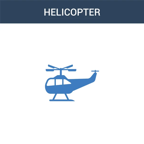 Two Colored Helicopter Concept Vector Icon Color Helicopter Vector Illustration — Stock Vector