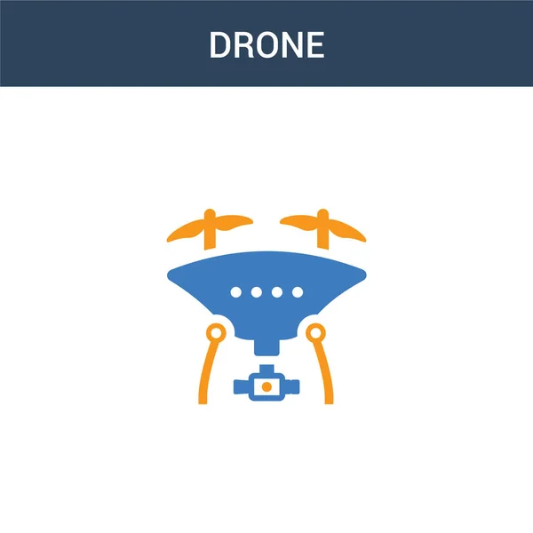 Drone 컨셉트 아이콘 일러스트 배경에 고립된 오렌지색징그러운 아이콘 — 스톡 벡터