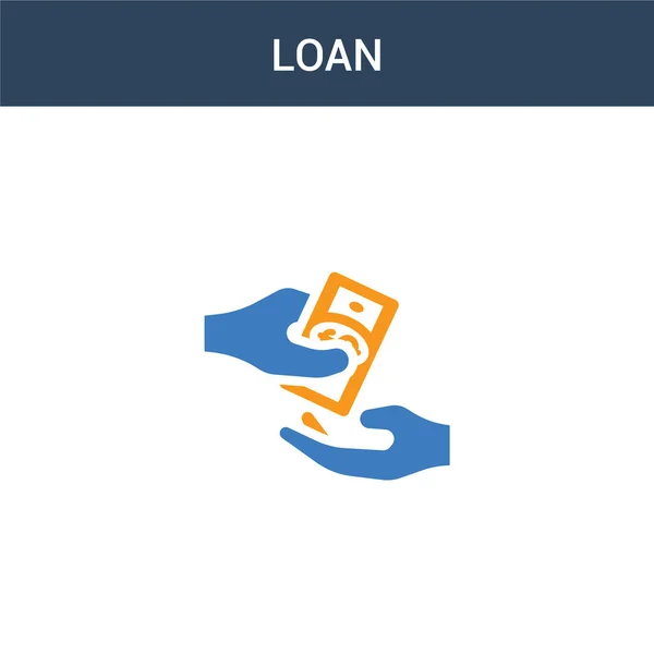 Twee Gekleurde Loan Concept Vector Icoon Kleuren Lening Vector Illustratie — Stockvector