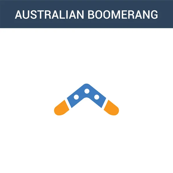 Two Colored Australian Boomerang Concept Vector Icon Color Australian Boomerang — Stock Vector