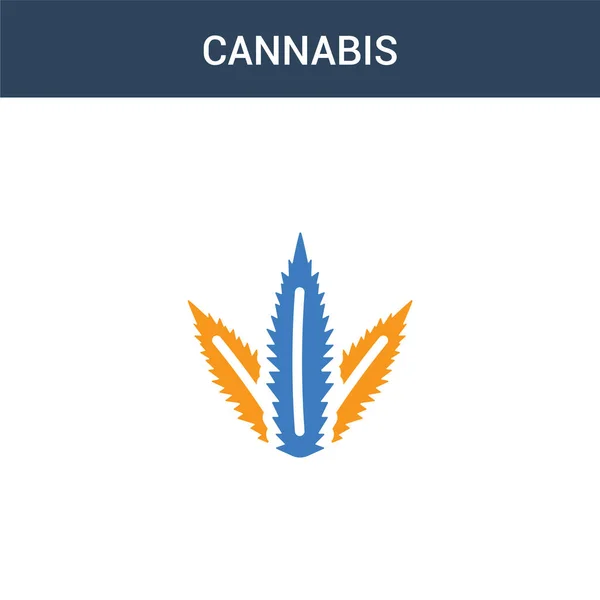 Two Colored Cannabis Concept Vector Icon Color Cannabis Vector Illustration — Stock Vector