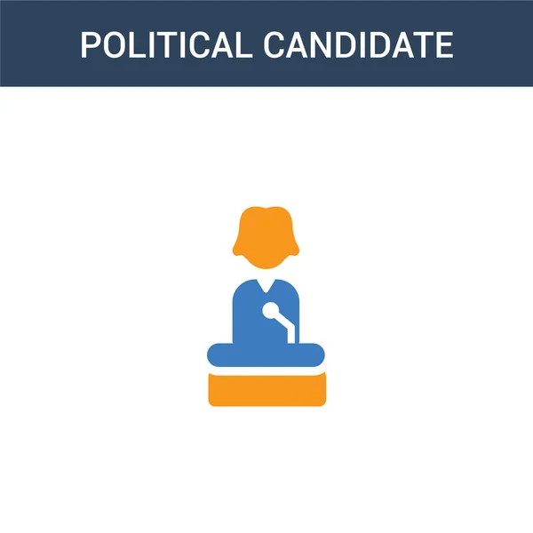 Two Colored Political Candidate Speech Concept Vector Icon Color Political — Stock Vector