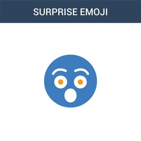 Farvede Surprise Emoji Koncept Vektor Ikon Farve Overraskelse Emoji Vektor – Stock-vektor
