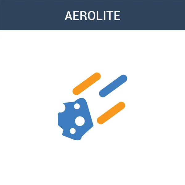 Dos Color Aerolita Concepto Vector Icono Color Aerolita Vector Ilustración — Vector de stock