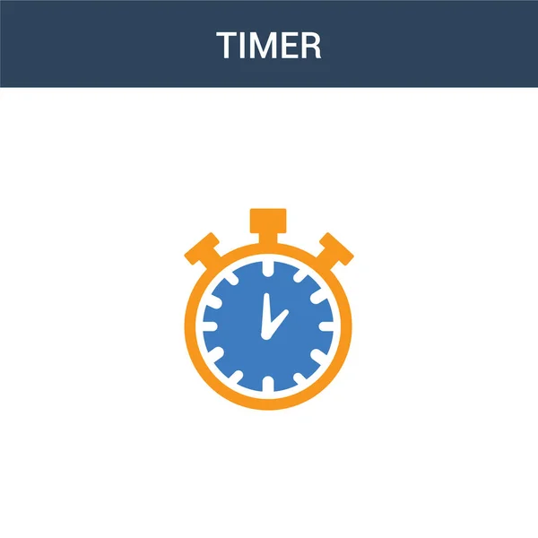 Twee Gekleurde Timer Concept Vector Icoon Kleuren Timer Vector Illustratie — Stockvector